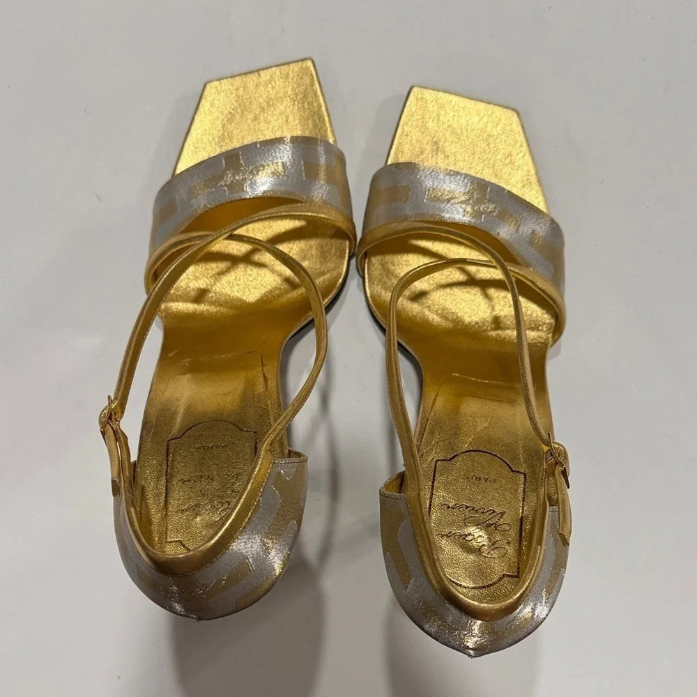 Roger Vivier Gold Strappy Heels